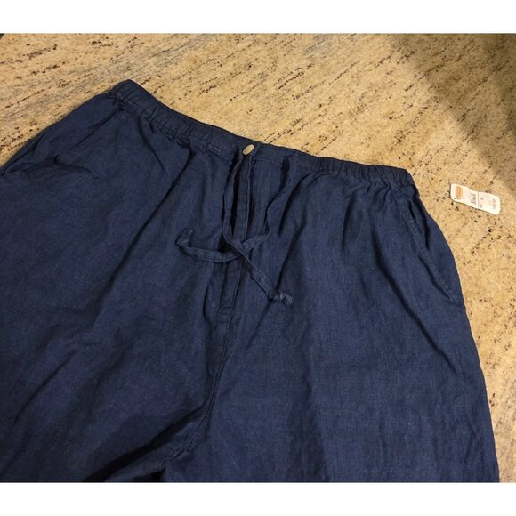 New! Y2K VTG Talbots Women M Irish Linen Pants Drawstring Elastic Waist Coastal - Picture 8 of 14